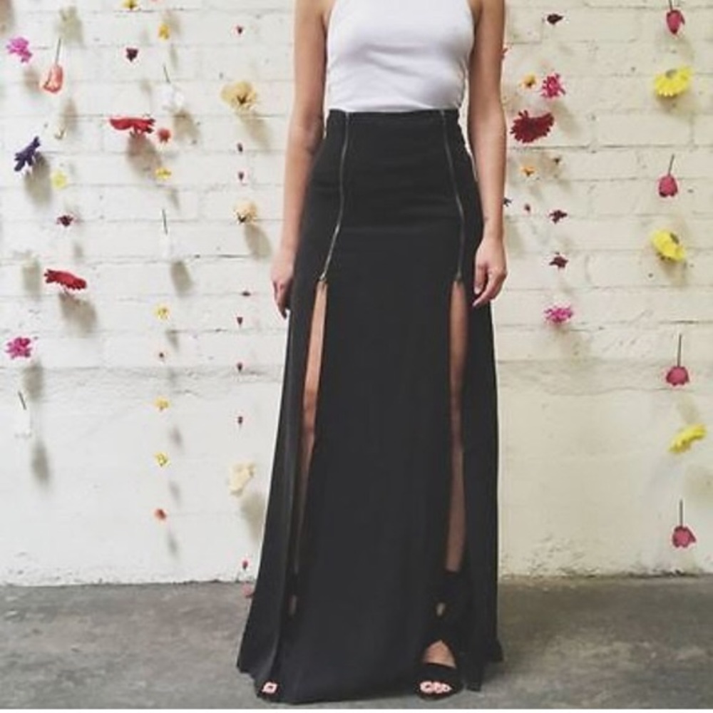 Stone Cold Fox Two Slit Alejandro Maxi Skirt, Sz 2